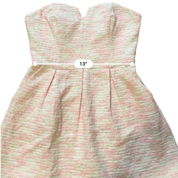Anthropologie Moulinette Speer’s Pink Tweed Convertible Strapless Dress Size 6 - Picture 10 of 11